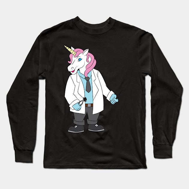 Dental Assistant Shirt | Unicorn Doctor Gift Long Sleeve T-Shirt by Gawkclothing